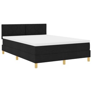 vidaXL Lit à ressort LED avec matelas avec LED Noir 160 x 200 cm tissu