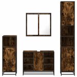 vidaXL Ensemble meubles salle de bain 4 Pièces chêne fumé bois ingénierie