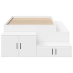 vidaXL Cadre de lit avec rangement Blanc 244 x 118 x 53 5 cm