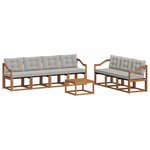 vidaXL Ensemble de canapés d'extérieur 8 Pièces Gris Naturel et Clair