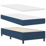 vidaXL Lit à ressort avec matelas et LED bleue 90x190 cm Tissu