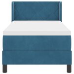 Lit Box Spring vidaXL avec Matelas Bleu Foncé 80x200 cm Velours