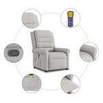 vidaXL Fauteuil de massage inclinable gris nuage tissu