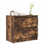 vidaXL Meuble TV chêne fumé 60x35x54 cm bois d'ingénierie