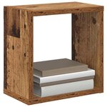 vidaXL Étagères Murales avec étagère 4 Pièces Bois ancien 26 x 15 x 26 cm