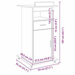 vidaXL Podium avec roue Bois ancien 55 x 55 x 107 cm Bois d'ingénierie