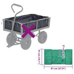 vidaXL Bâche de chariot de jardin Vert Tissu