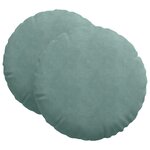 vidaXL Coussins de siège 2 Pièces Vert Mer Ø 40 x 13 cm Velours