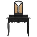 vidaXL Ensemble de coiffeuse et tabouret Noir 100x40x146 cm Paulownia