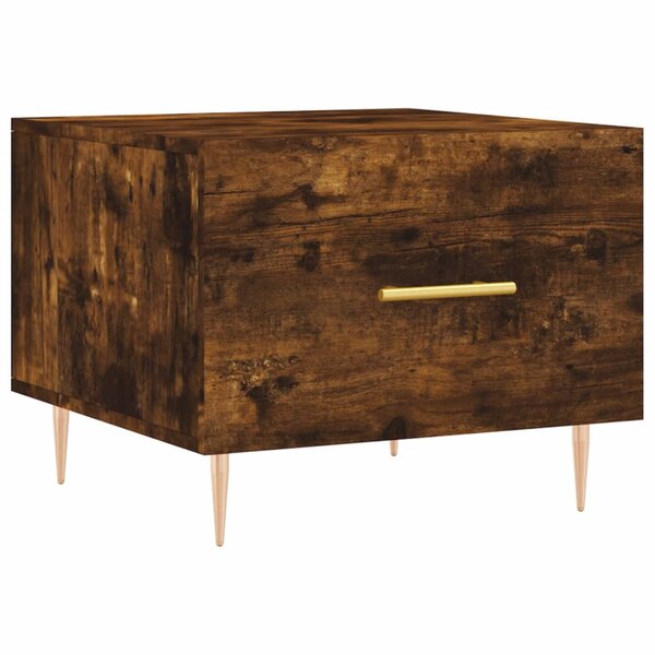 vidaXL Table basse Chêne fumé 50x50x40 cm Bois d'ingénierie