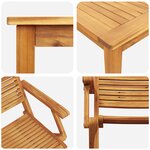 Ensemble de salle à manger de jardin 5 pièces - Bois d'acacia solide