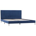 vidaXL Cadre de lit sans matelas bleu tissu 160x200 cm