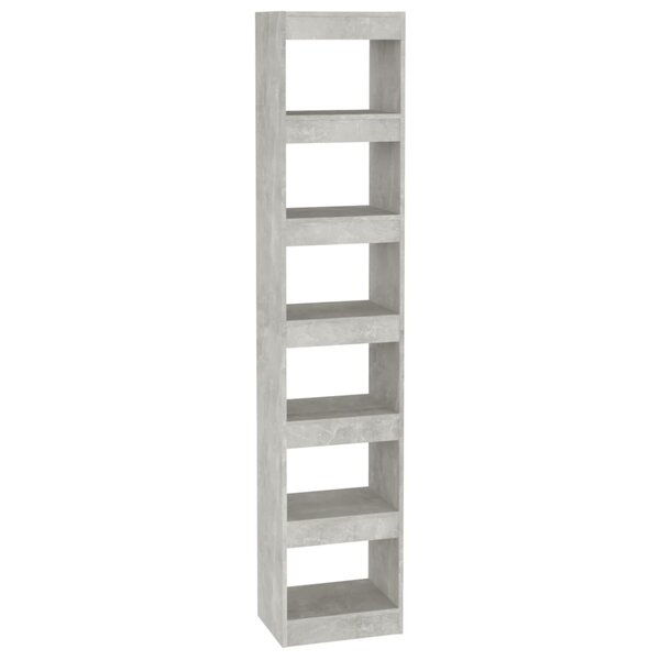 vidaXL Bibliothèque/Séparateur de pièce Gris béton 40x30x198 cm