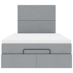 vidaXL Cadre de lit ottoman et matelas gris clair 120x200 cm tissu