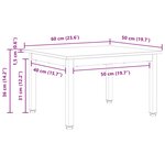 vidaXL Table basse Naturel 60 x 50 x 36 cm Bois de pin massif