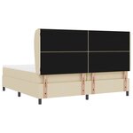 vidaXL Lit à ressorts avec matelas Crème 200 x 200 cm tissu