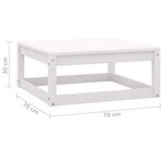 Vidaxl repose-pied de jardin 70x70x30 cm blanc bois de pin solide