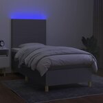 vidaXL Sommier à lattes de lit et matelas et LED Gris clair 100x200 cm
