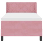 vidaXL Lit à ressorts avec matelas noir 100x200 cm en velours Rose