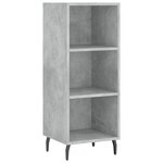 vidaXL Buffet haut Gris béton 34 5x34x180 cm Bois d'ingénierie