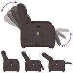 vidaXL Fauteuil inclinable de massage Marron foncé Tissu