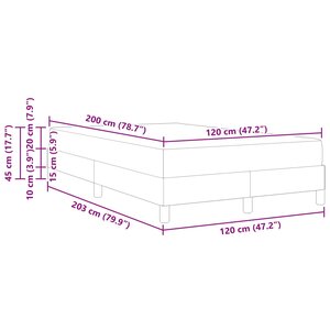 vidaXL Lit à ressorts avec matelas Gris clair 120 x 200 cm tissu