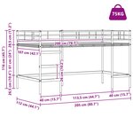 vidaXL Lit mezzanine pour enfants Blanc et Noir 107 x 200 cm Métал
