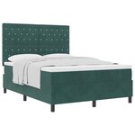 vidaXL Lit Box Spring avec Matelas Vert Foncé 140x200 cm Velours