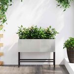 vidaXL Bac de jardin surélevé Argent 60 x 26 x 45 cm Acier inoxydable