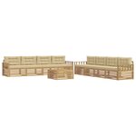 vidaXL Ensemble de canapés d'extérieur 9 Pièces Blanc et Beige Polyester