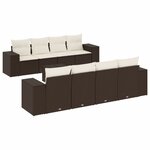 vidaXL Salon de jardin avec coussins 9 Pièces marron résine tressée