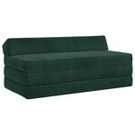 vidaXL Canapé-lit pliable Vert foncé 120 x 60 x 49 cm Tissu