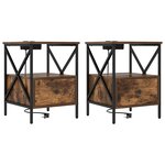 vidaXL Cabinet de chevet 2 Pièces Chêne fumé 41.5 x 40.5 x 55 cm