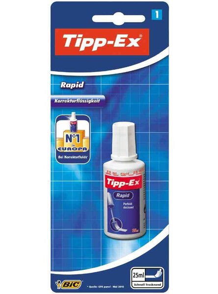 Correcteur pinceau 'Rapid' blanc 20 ml TIPP-EX