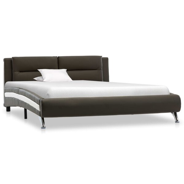 vidaXL Cadre de lit Gris Similicuir 90 x 200 cm