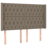 vidaXL Sommier à lattes de lit matelas et LED Taupe 160x200 cm Tissu