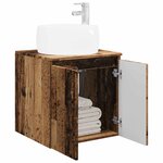 vidaXL Vanité de lavabo mural Bois ancien 49 5 x 44 5 x 66 cm