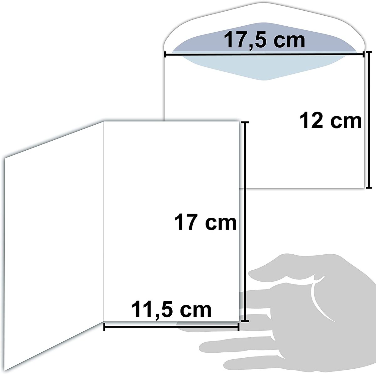 Carte Eilleurs Vu0153ux Avec Enveloppe Blanche 12x17,5c - Texte Doré EN