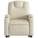 vidaXL Fauteuil inclinable de massage électrique crème similicuir