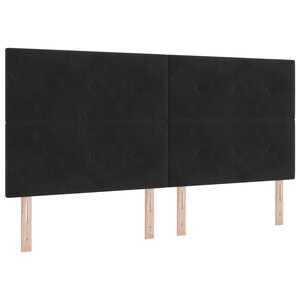 Cabeçalho vidaXL com botões acolchoados noir 200 cm en velours