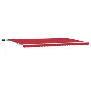vidaXL Auvent Rétractable avec Rouge 600 ×350 cm tissu