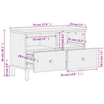 vidaXL Meuble TV noir 70x33x46 cm bois massif de manguier