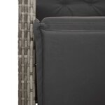 vidaXL Ensemble de bistro de jardin 11 Pièces coussins gris poly rotin
