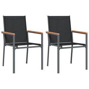 vidaXL Chaises de jardin lot de 2 noir 55x61 5x90cm textilène et acier