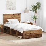 vidaXL Cadre de lit Bois ancien 90 x 190 cm Pin massif