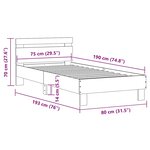 vidaXL Cadre de lit sans matelas avec lumières LED blanc 75x190 cm