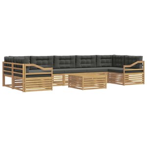 vidaXL Ensemble de canapés d'extérieur 8 pc Blanc et anthracite
