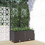 vidaXL Jardinière avec treillis Noir 80x40x136 cm PP