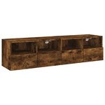 vidaXL Meubles TV muraux 2 Pièces chêne fumé 60x30x30cm bois d'ingénierie