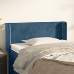 vidaXL Tête de lit avec oreilles Bleu foncé 93x16x78/88 cm Velours